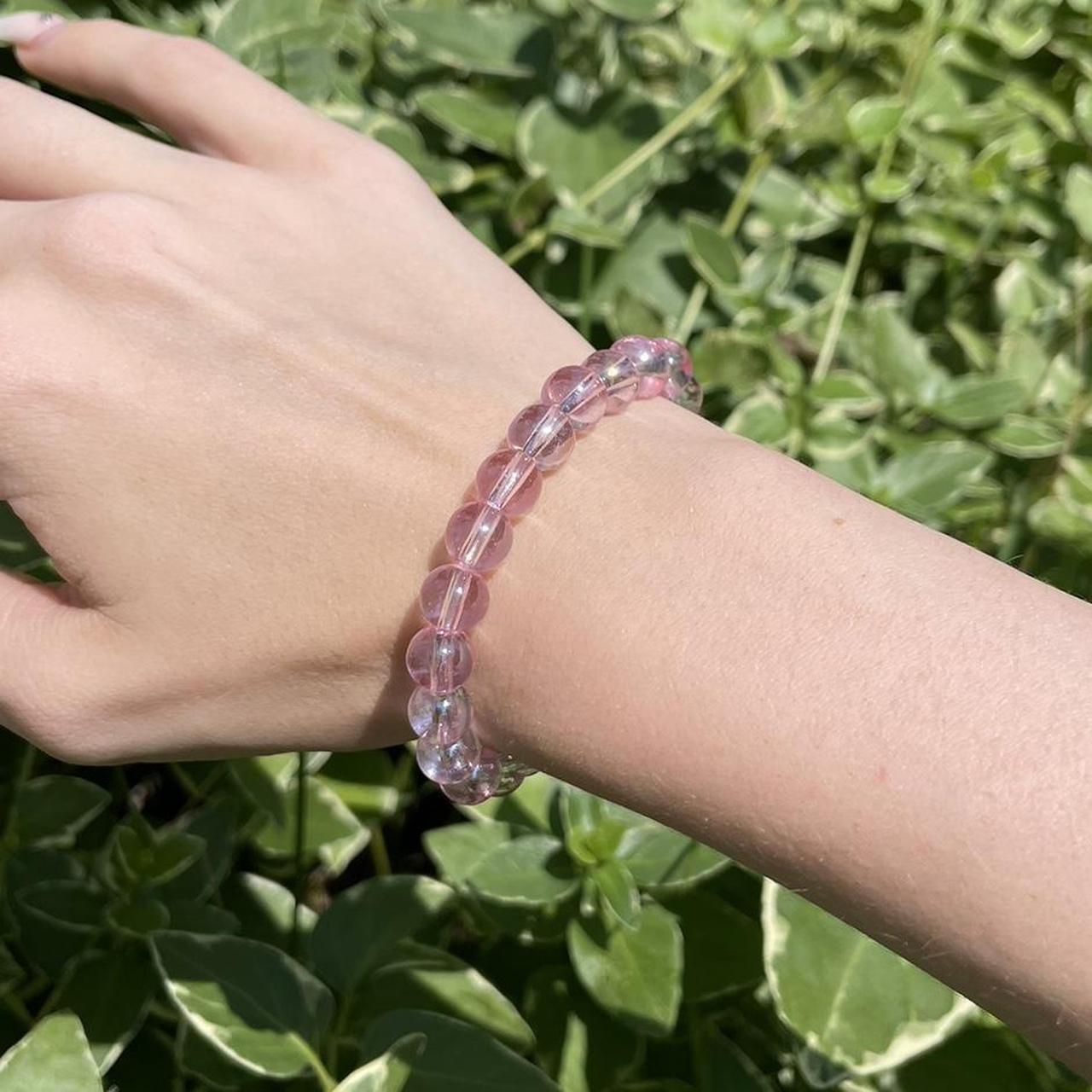 Pink Glass Beaded Bracelet