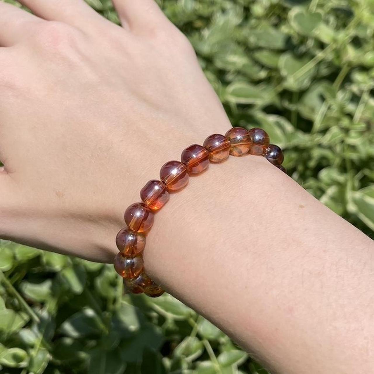 Orange Glass Beaded Bracelet