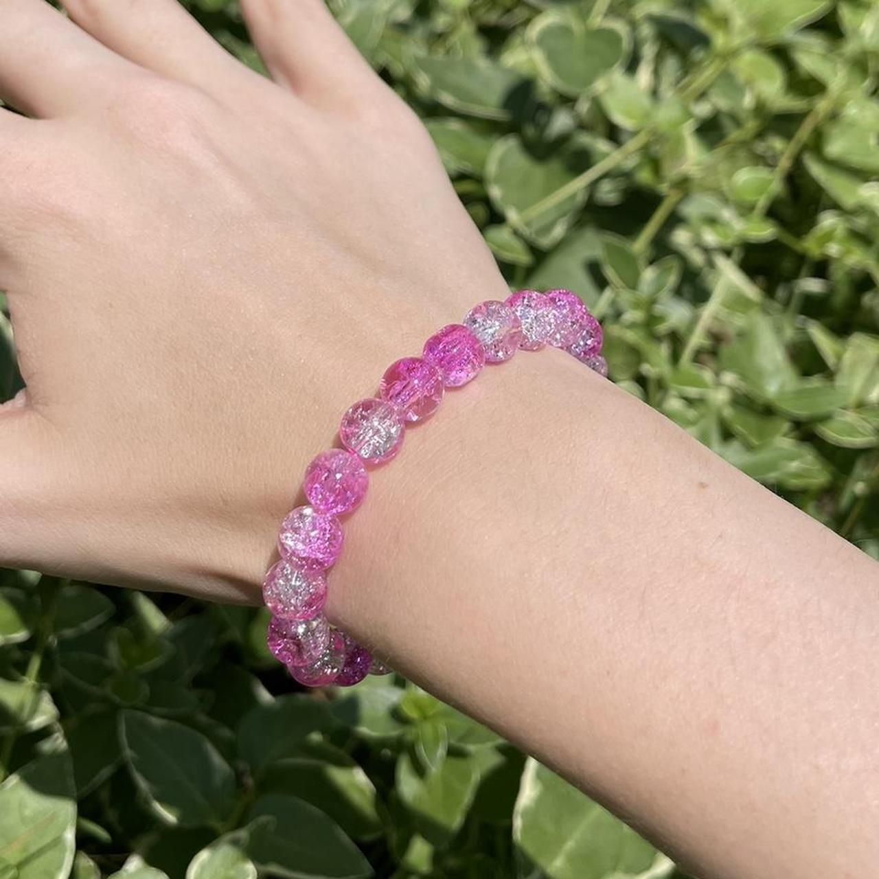 Pink Glass Beaded Bracelet