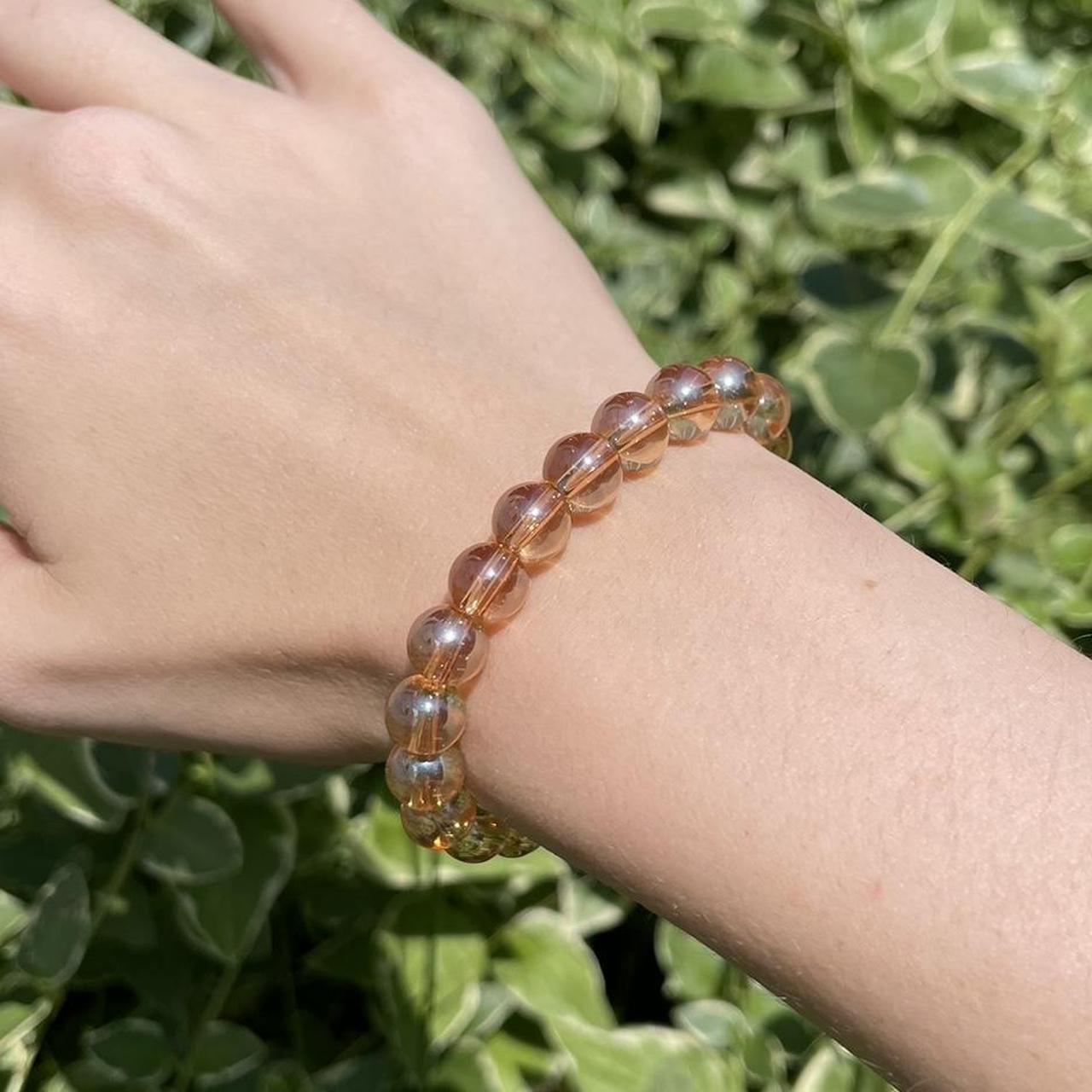 Orange Golden Glass Beaded Bracelet