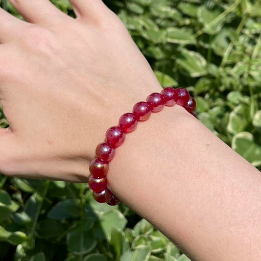 Red Glass Beaded Bracelet