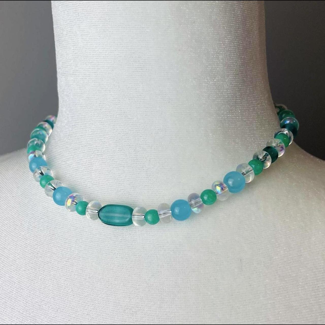 Blue and Green Beaded Necklace