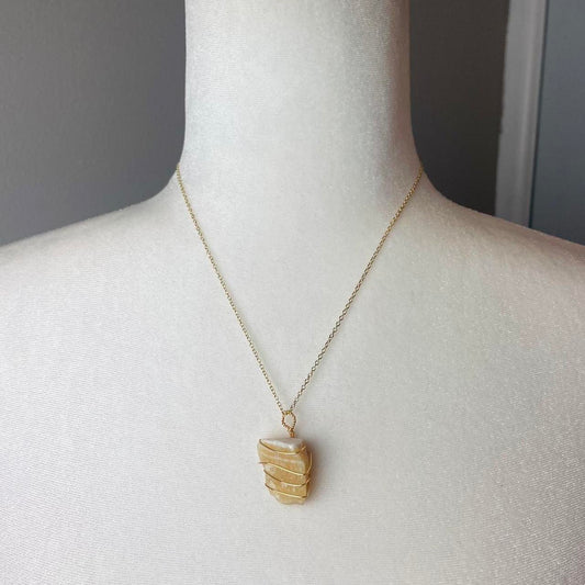 Citrine Gold Crystal Wrap Necklace