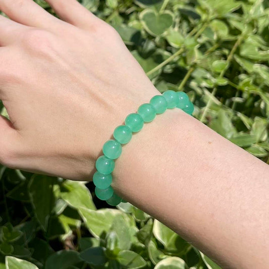 Green Glass Beaded Bracelet