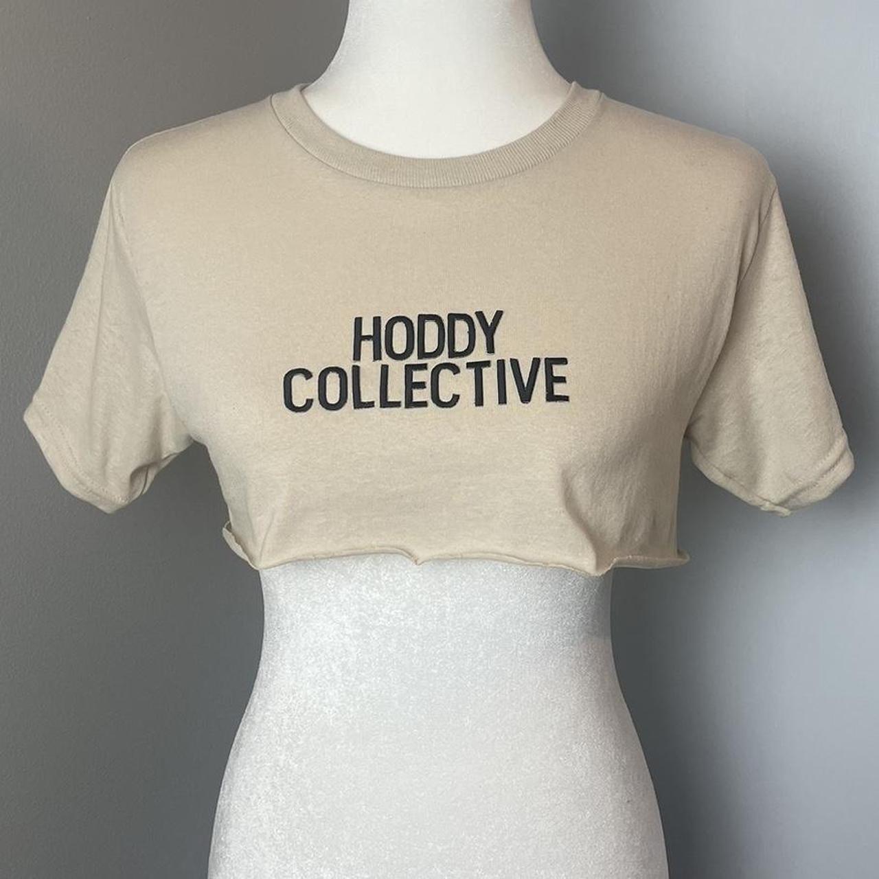 Hoddy Collective Beige Embroider Letter Crop Top