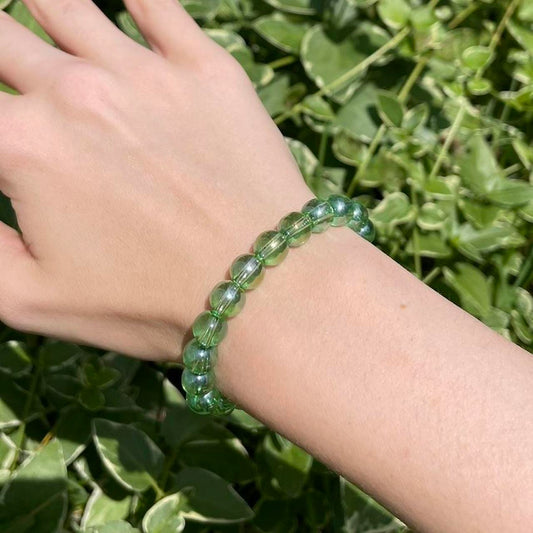 Green Glass Beaded Bracelet