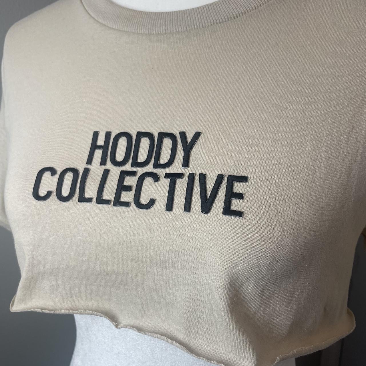 Hoddy Collective Beige Embroider Letter Crop Top