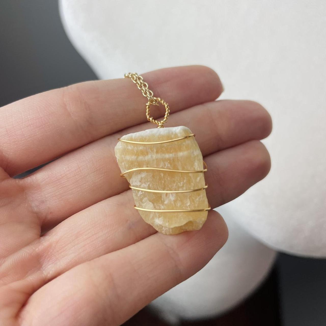 Citrine Gold Crystal Wrap Necklace