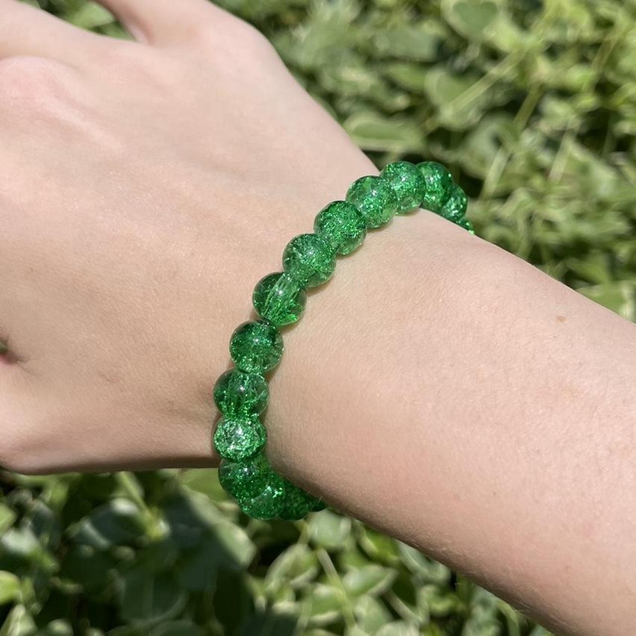 Green Glass Beaded Bracelet