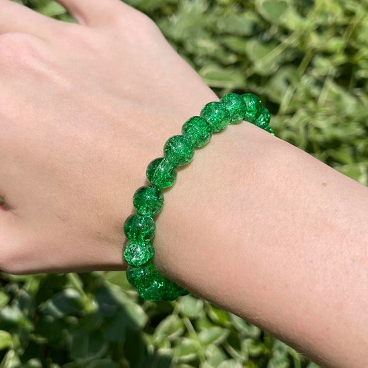 Green Glass Beaded Bracelet