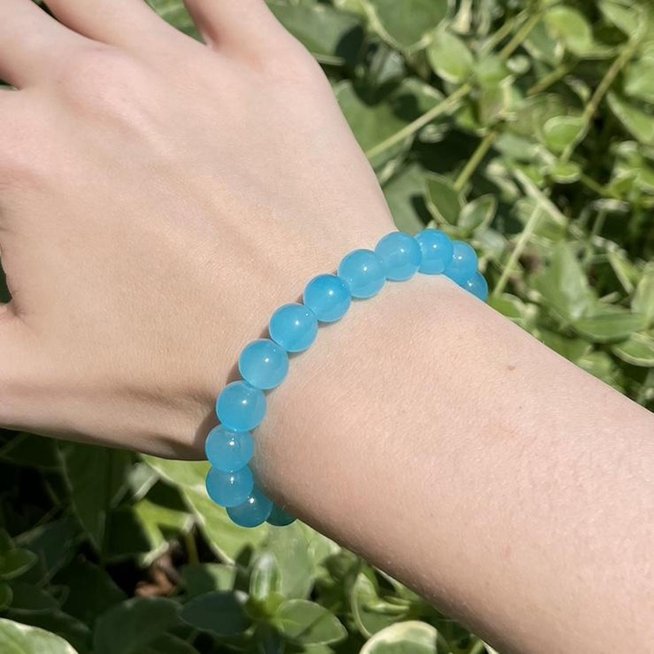 Blue Glass Beaded Bracelet