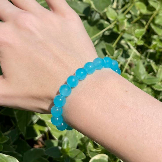 Blue Glass Beaded Bracelet