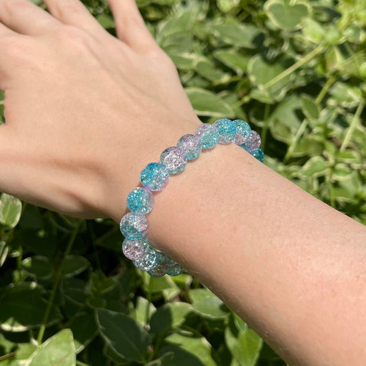 Blue Glass Beaded Bracelet