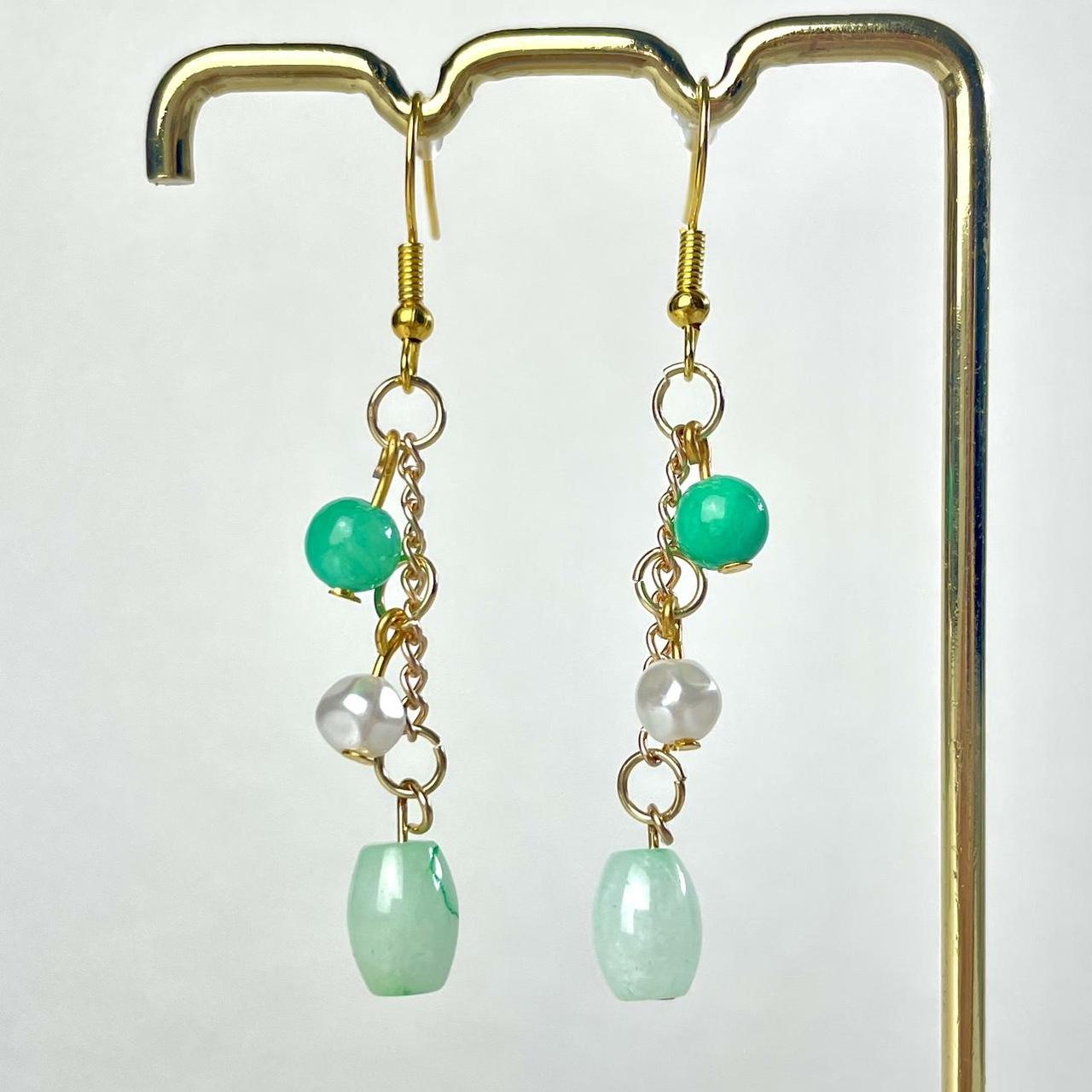 Elizabeth Beaded Gold Earrings