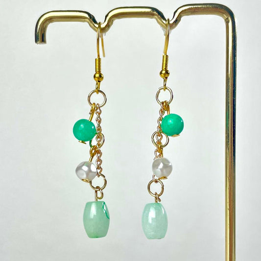 Elizabeth Beaded Gold Earrings