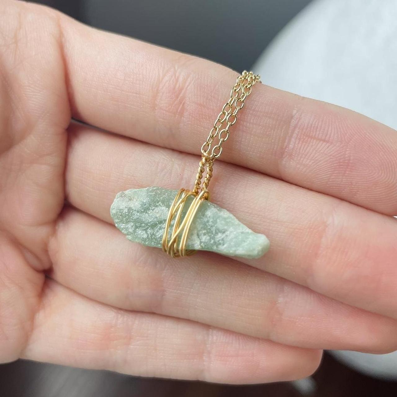 Amazonite Gold Crystal Wrap Necklace