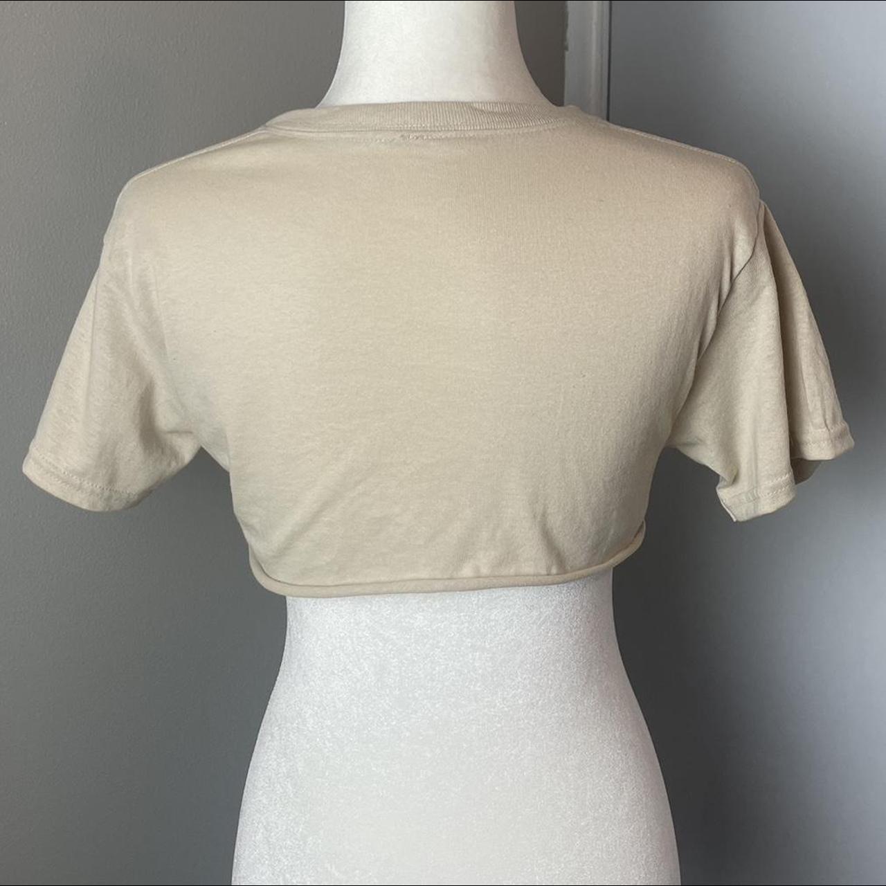 Hoddy Collective Beige Embroider Letter Crop Top