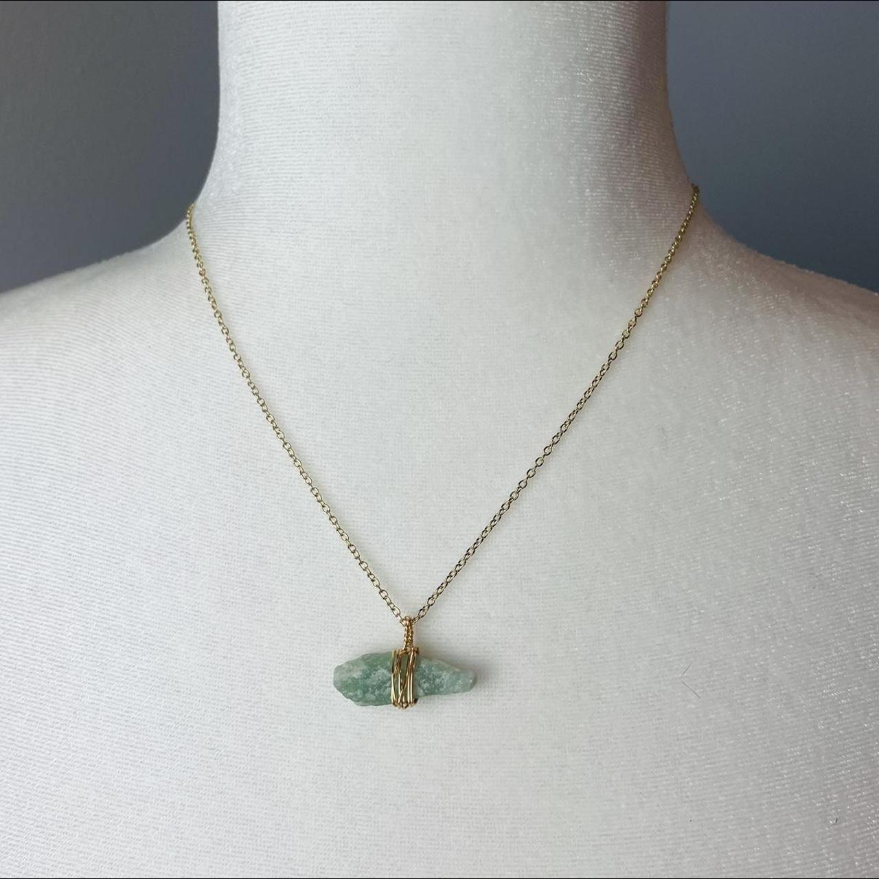 Amazonite Gold Crystal Wrap Necklace